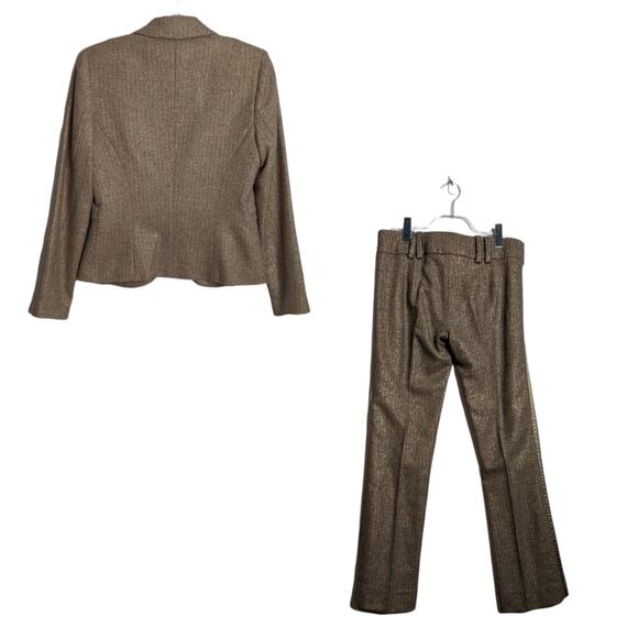 Laundry by Shelli Segal Vintage 90's Evening Suit Tweed Gold Metallic Size 8 NWT - Picture 2 of 13